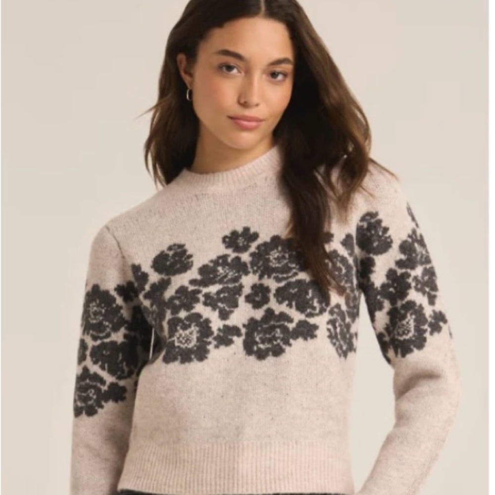 Z Supply Marisol Flora Crew Neck Sweater Like New